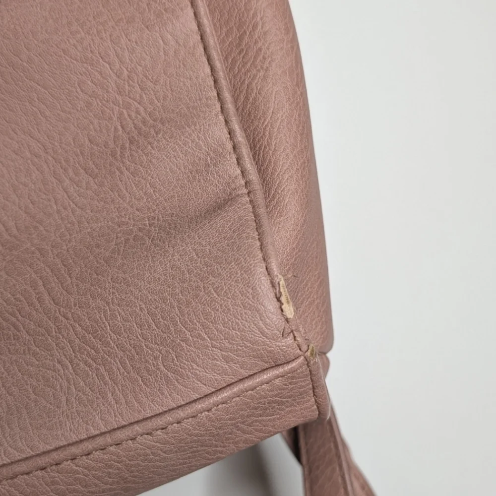 Universal Thread Women's Pink Blush Faux Leather Boho Mini Backpack with Tassle